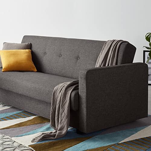 Image of Urban Basics Anamos 3 Seater Fabric Sofa (Dark Grey)
