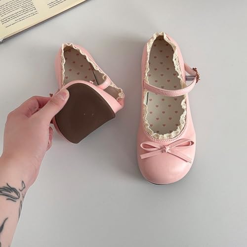 Ballerines à bout rond avec bride à boucle et nœud papillon confortable