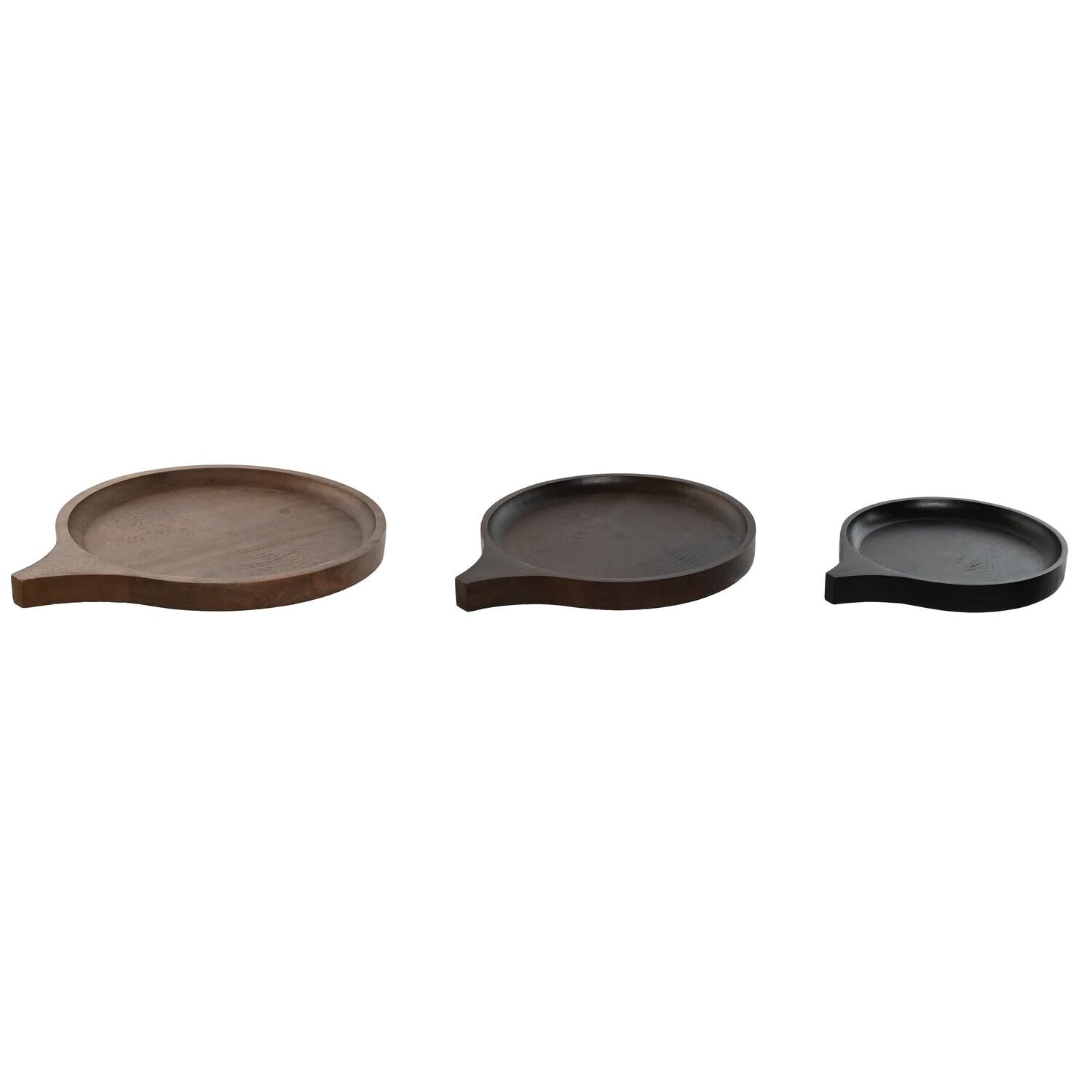 Centro de table set de 3 plateaux mango negro coupelle déco design noir