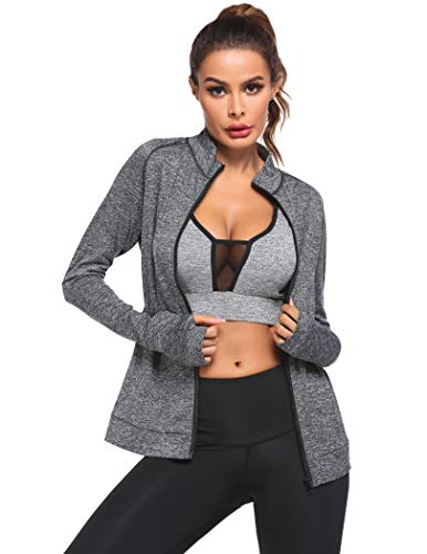 image for Pinspark Plus Size Athletic Jacket Sport Workout Full Zip Stand Collar