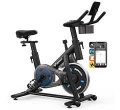 MERACH Exercise Bike, Brake Pad/Magnetic Stationary Bike with Exclusive App, Low Noise Indoor Cycling Bike with 300lbs Weig…