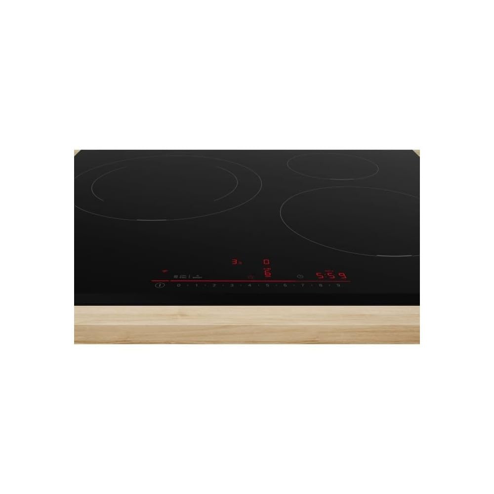 Bosch PIJ631HB1E Serie 6 - Placa de inducción, zona de cocción de 28 cm | 60 cm, negro, 3 hogares, Home Connect, temporizador con función de parada, 17 niveles de ajuste de potencia