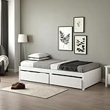 PVWIIK Twin Daybed with 2 Drawers for Kids,Adult,Wood Storage Bed Frame w/Wooden Slats Support for Girls & Boys,No Box Spring Needed, White