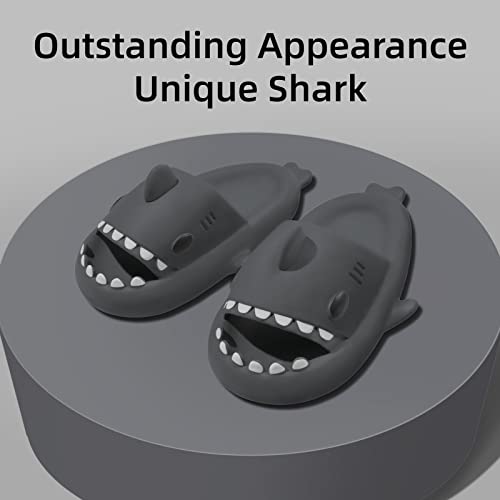 Monerffi Shark Slides For Women Men, 4Cm Thick Sole Cute Cartoon Cloud Shark Slides Kids, Non-Slip Cushioned Quick Drying Comfort Shark Slippers, Beach Shoes Shark Sandals Sliders Indoor & Outdoor #TOP1