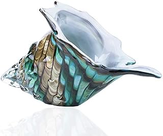 YU FENG Glass Conch Shell Ornament Large Blown Glass Art Crystal Animal Sculpture Paperweight