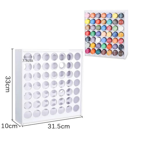 Image of HAN SHENG 49 Hole Craft Paint Storage Organizer - Wall Mounted, Removable Paint Organizer Box - 2oz Bottle Organizer
