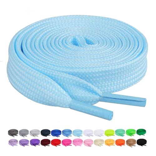 Image of Booyckiy 2 Pairs 2 /5 inch Flat Shoe Laces for Sneakers 31 Colors Shoelaces in 27 inch-72 inch
