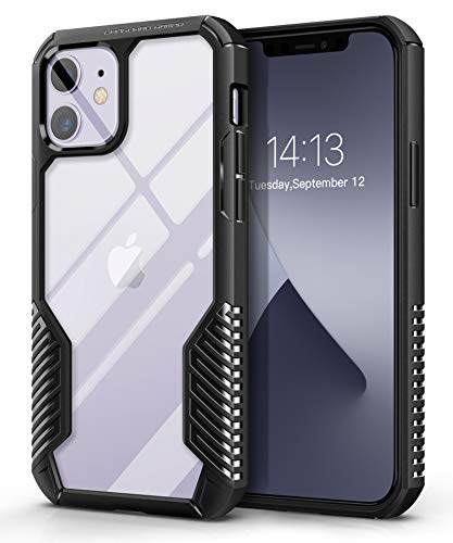 MOBOSI Vanguard Armor Compatible with iPhone 12 Mini Case 5.4 Inch(2020), Slim Fit Military Grade Shockproof Protective Clear Back Phone Cover, Matte Black