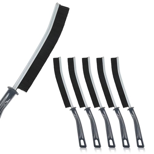 KITOENTI KITONETI 6pcs Cleaning Brush, Brush for Cleaning Gaps, Stiff Brush for Household Cleaning Toilet Brush for Bathroom Cleaning, Very Clever Brush Hard Bristle Crevice Cleaning Brush, Black