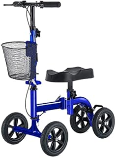 RINKMO Knee Scooter, Foldable Knee Scooter Walker Economical Knee Scooters for Foot Injuries Best Crutches Alternative (Blue)