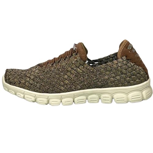 Image of Zee Alexis Women's Danielle Sneakers | Breathable Lightweight Flexible Casual Comfortable Slip-On No-Tie Elastic Laces Woven Shoes