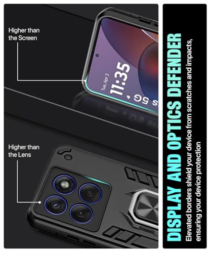 Image of AIBEX Armor Back Cover Compatible for Motorola Edge 60 Stylus 5G| Rugged Shockproof Case with Ring Holder & Kickstand | Military-Grade Protection | Magnetic Car Mount Compatible