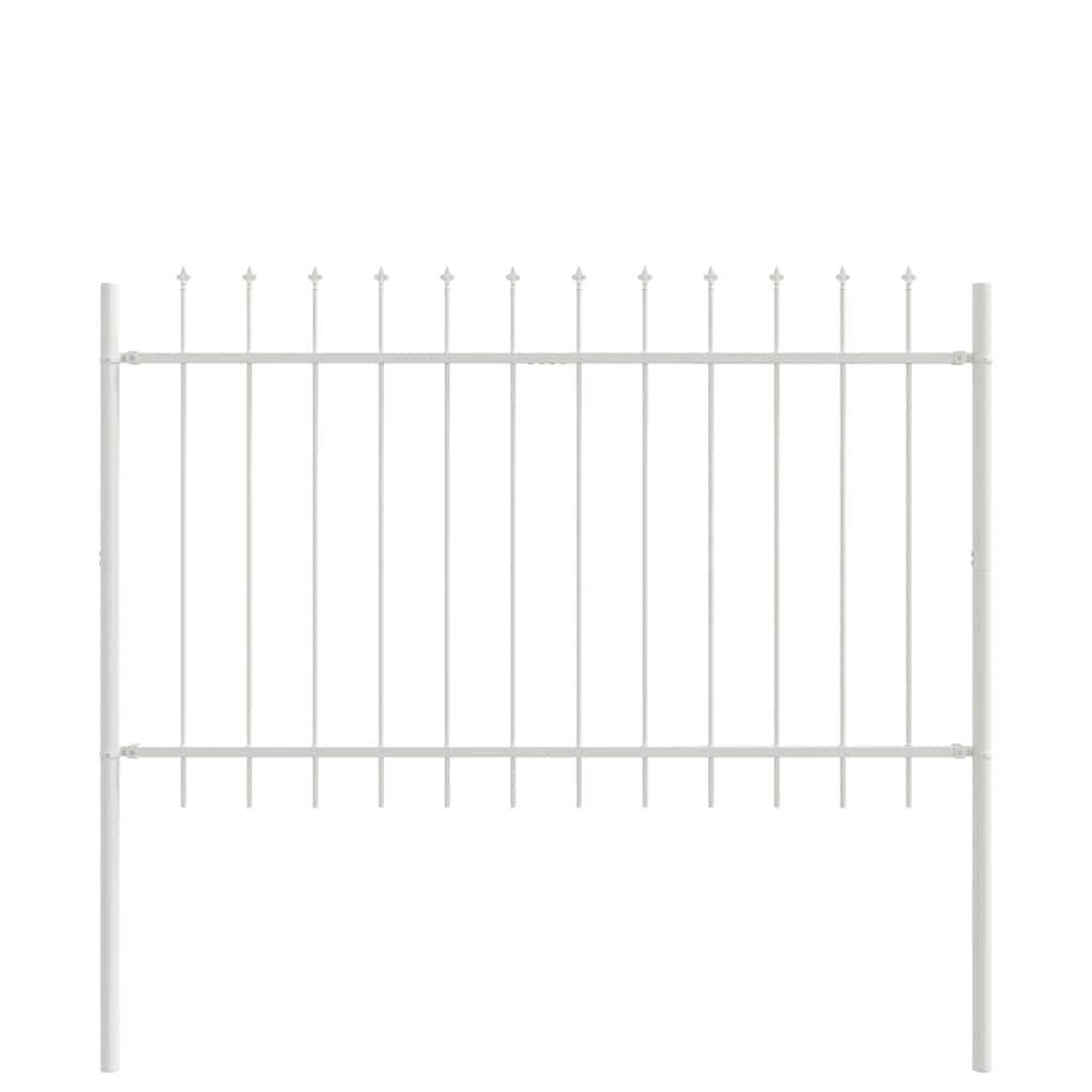 Garden Fence 6 Pcs White Powder-Coated Steel 10.2 x 1 m Outdoor Metal Fence Panel for Boundary Privacy, Secure Durable Garden Border Barrier, Easy Assembly Decorative Yard Enclosure