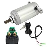 Shamofeng Starter With Relay & Ignition Switch for Kawasaki Bayou 220 KLF220 1996-2002, Bayou 250 KLF250 2003, 21163-1266 18716