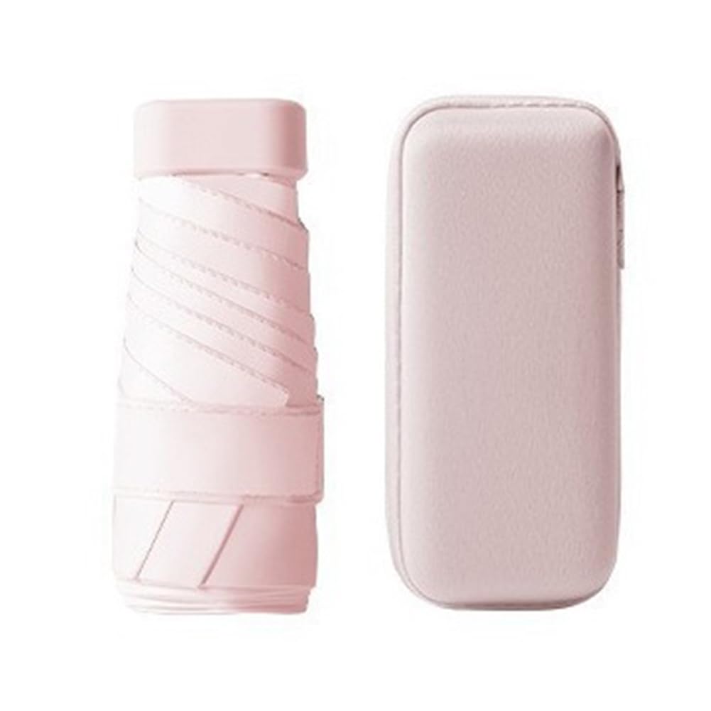 CTRLZS Sun Umbrella Portable Pocket Capsule Umbrella Sun-Proof Umbrella for Both Rain and Shine Pink