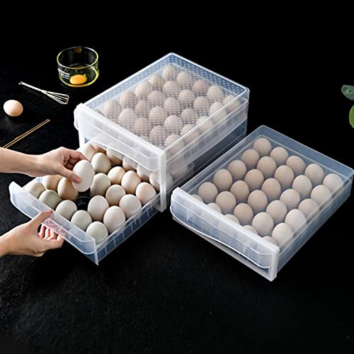 Boîte rangement œuf réfrigérateur transparent double couche compact - 3