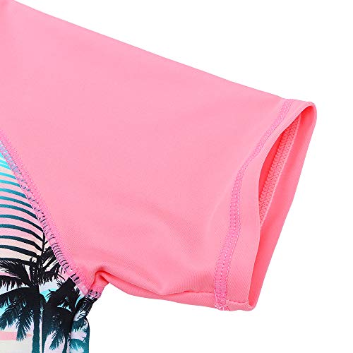Image of Girls Two Piece Swimsuit Floral UPF 50+ Rash Guard Set Kids Beach Swimwear