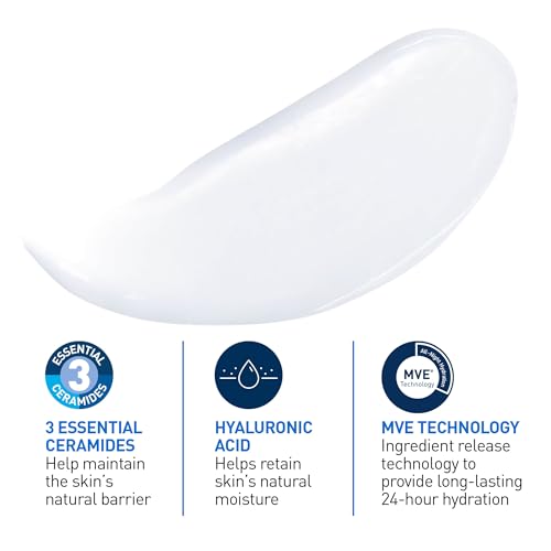 CeraVe Moisturizing Lotion, Daily Lightweight Face & Body Moisturizer with Hyaluronic Acid & Ceramides, Suitable for Dry & Sensitive Skin, Fragrance-Free, Non-Comedogenic & Allergy Tested, 473 mL - Image 4