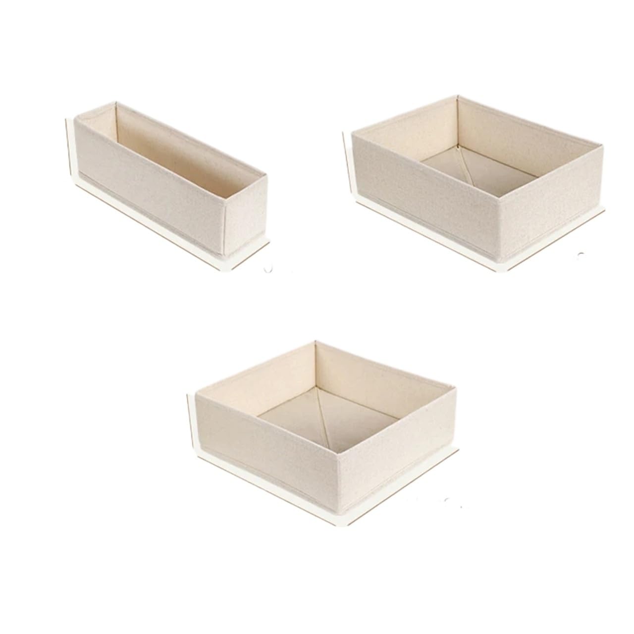 QMVDOJR Foldable Drawer Organizers Oxford Underwear Storage Box Bra Socks Wardrobe Containers Closet Jeans Organizer(3pcs-SML)