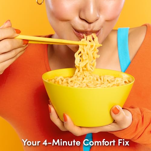 Image of Cheesy Ramen (Bowl) - Cheddar Flavor | Non-Spicy, Creamy & Savory Korean Instant Bowl Noodles, 3.17 oz (Pack of 6)