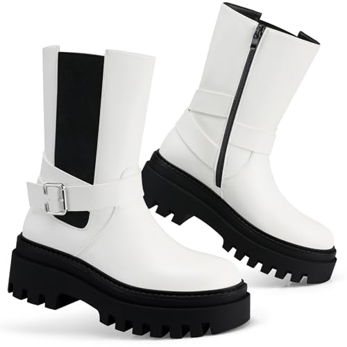 Women Chelsea Ankle Boots: 2.48 In Platform, Comfortable Short Booties with Side Zipper, 2025 Fall Winter Fashion Boot for Daywear, Work, Office, Weekend, Vacation, Travel4