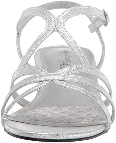 Easy Street Women's Wedge Heel Sandal, Silver Metallic, 8.5 Wide | Image 1