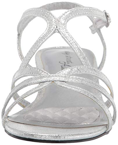 Easy Street Women's Wedge Heel Sandal, Silver Metallic, 8.5 Wide #TOP1