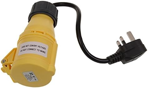 PAT Adaptor - 240V 13A Plug to 110V 32A 3-Pin 110V Socket (Yellow)