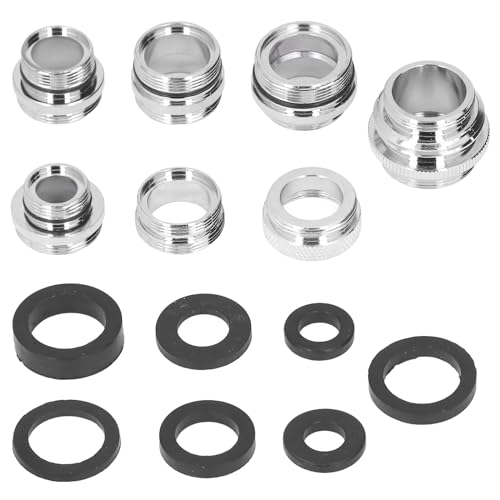 7pcs Kit Adaptateur Aérateur Robinet Métal avec Joints,Ensemble Connecteur Robinet Femelle/Mâle pour Pulvérisateurs/Filtres Jardin/Cuisine,Accessoires Tuyau pour Appareil Aérateur à économie Eau évier
