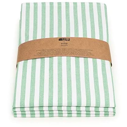 FILU Geschirrhandtücher 4er Pack Mint/Weiß gestreift (Farbe und Design wählbar) 45 x 70 cm - hochwertige Küchenhandtücher/Geschirrtücher aus 100% Baumwolle – Bild 4
