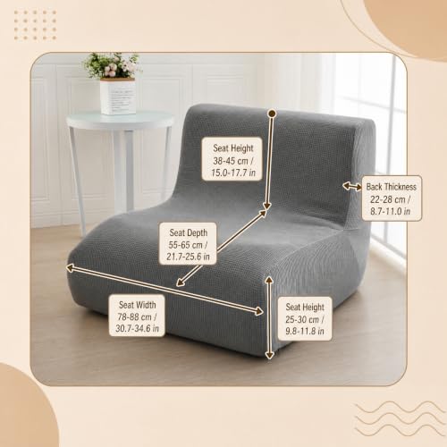 Funda para Silla sin Brazos Elástica Lavable Cobertura Total 3
