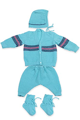 Image of CUBS & HUGS Baby-Boys Wool V-Neck Knitted Sweater Leggings Cap Booties