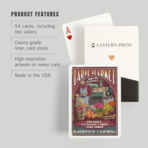 Baraja de Cartas Poker Lantern Press Bakersfield California miniatura 3