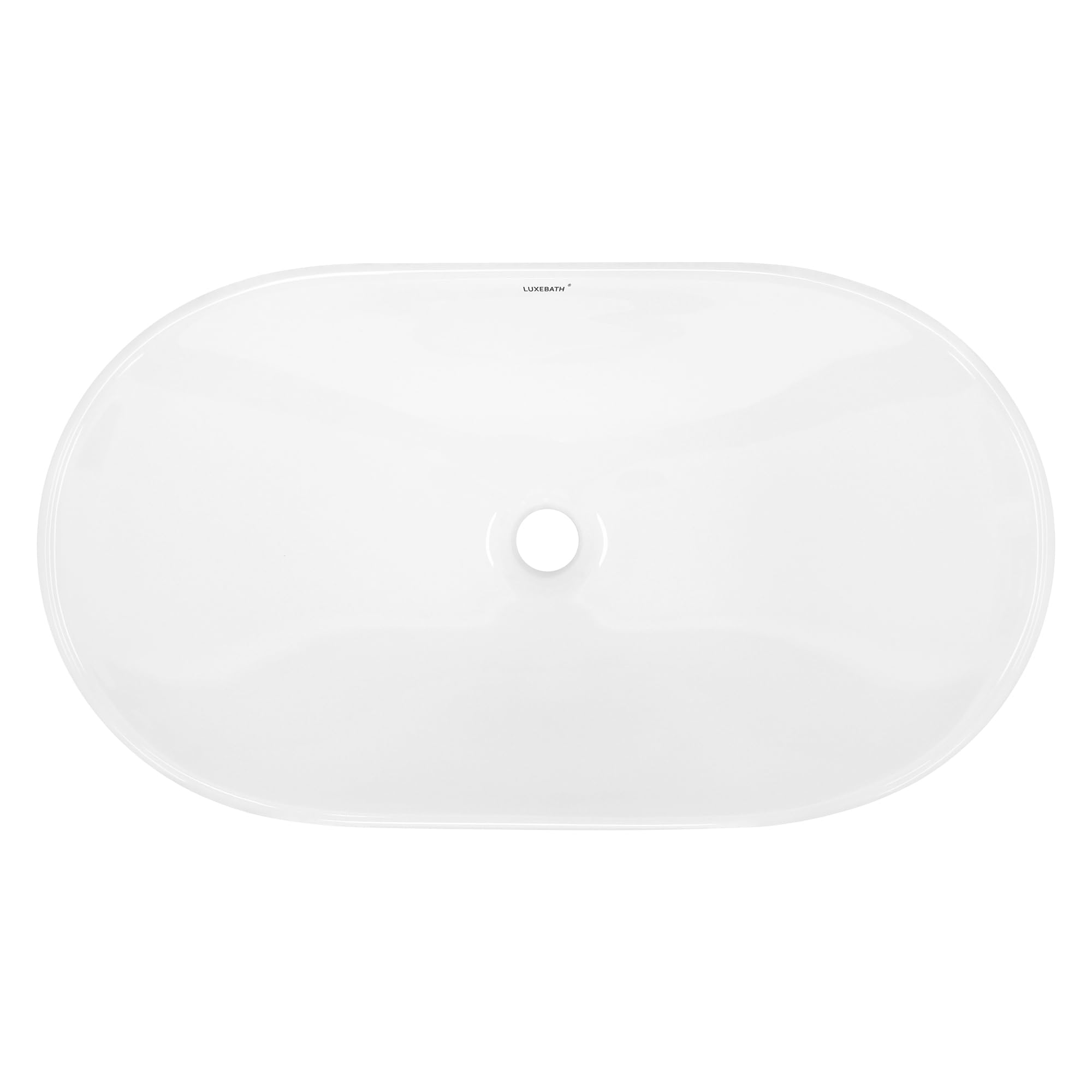LuxeBath Waschbecken Keramik 640x365x130 mm oval Weiß mit Ablaufgarnitur Weiß, Kieselstein Form, Aufsatzwaschbecken für Badezimmer/Gäste-WC, Modernes Aufsatzbecken, Waschtisch Waschschale Waschplatz