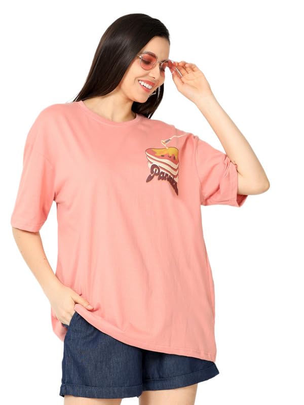ALBATROSSUnisex Cotton Loose Fit Pancake Printed Oversized T-Shirt