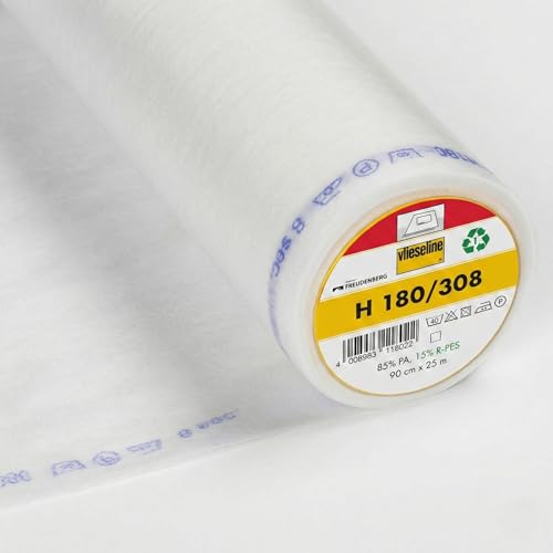 Vlieseline H609 – Entretela termoadhesiva extensible – Blanco – Cupón 200 x 75 cm – Refuerzo flexible para jersey, estiramiento, malla, piezas elásticas y costura de alta gama
