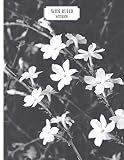 vintage white plains parking  Wide Ruled Notebook: White Jasmine Flower Vintage Floral 8.5 x 11 Notepad (Vintage Flower White Jasmine)