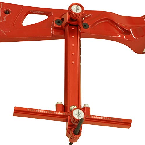 Archery Recurve Bow Cnc Target Sight T Shape Adjustable With Ring And Single Fiber Optical Pin Sight Aluminum Detachable For Compound Competition Olympic Style Hunting Practice Range Rh Or Lh (Red) #TOP6