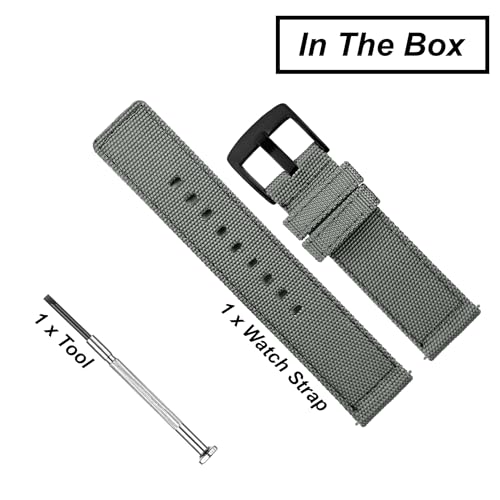 Image of DBLACK ''ENMA'' Nylon Quick Release Watch Strap, Boxy Design, Matte Finish, Nylon Watch Band / / For 20mm, 22mm, or 24mm Watch Belt (Choose Your Size & Color)