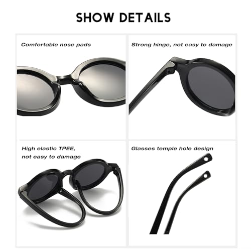 Baby Polarized Round Sunglasses Flexible Rubber with Strap for Toddler Newborn Infant Ages 0-24 Months 5