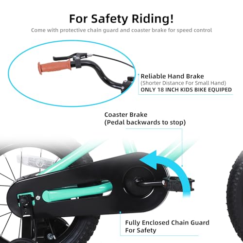 JOYSTAR 16 Inch Kids Bike for 4-7 Years Boys Girls Gifts Bikes Green by JOYSTAR - Used condition - Image 3