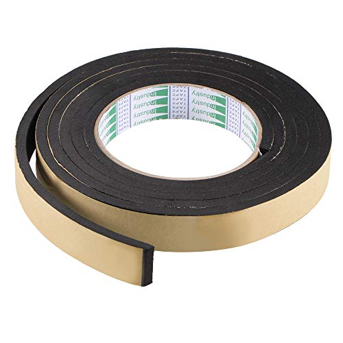 sourcing map Sealing Foam Tape 20mm Wide 5mm Thick 2m/6.56ft Long, EVA Self Adhesive Weather Strip for Window Door Insulation