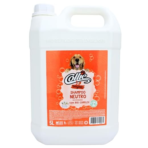 Shampoo de Pêlos Para Cães e Gatos, Neutro, Collie, 5 Litros, Amarelo