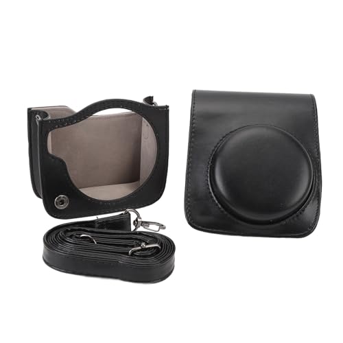 Custodia Protettiva per Mini 90 Borsa Fotografica con Tracolla Regolabile Design Staccabile da Trasporto per Fotocamera Istantanea Mini 90 pelle sintetica nero