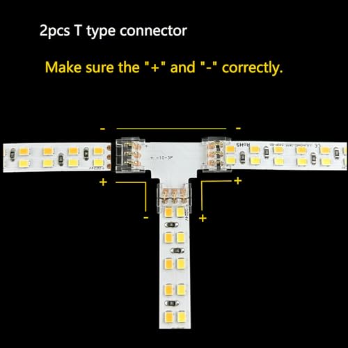 ENQIMAOYI SMD 3pin 10mm Connector kit-4pcs Transparent Strip to Strip Connector,4pcs Wire to Board Connector,2pcs L Corner Connector,2pcs T Shape Connector - Image 4
