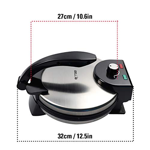 Image of iBELL IBLRM150 Roti Maker 150, 1500W, Nonstick Roti /Chapati Maker, Big Size with Temperature Control, 27cm Diameter (Silver)
