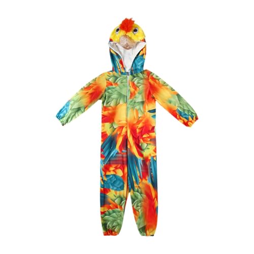 Disfraz de loro para niños de felpa suave premium con capucha