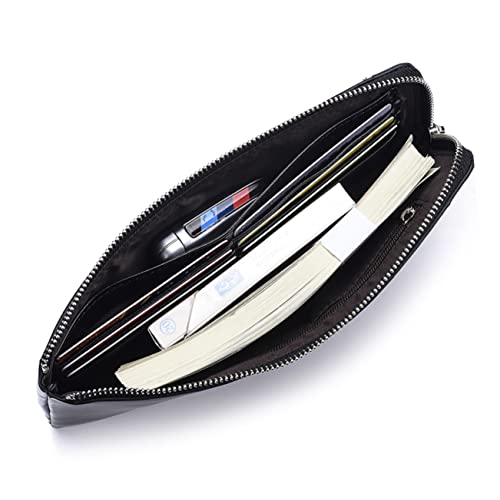 VANZACK Long Men Wallet with Zipper Large Capacity Smooth Leather Clutch for Men Travel Handbag Casual Purse Suitable for Credit Cards Cash and Coins2