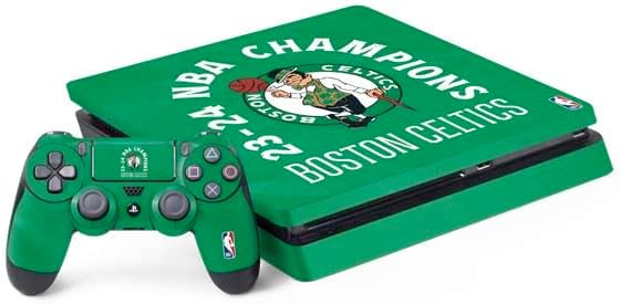 Skinit Decal Gaming Skin Compatible with PS4 Slim Bundle - Officially Licensed 2024 NBA Champions Boston Celtics Design