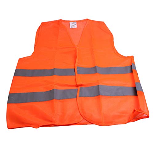 Preisvergleich Produktbild Reflektierende Streifen Verkehr Warnweste Arbeitskleidung Warnschutzweste für Sanitation Worker-Assistent Polizei (Farbe: orange fluoreszierend)